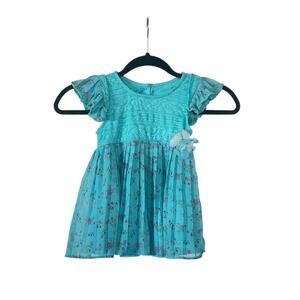Girls Nannette Blue / Green Summer Dress Size 6